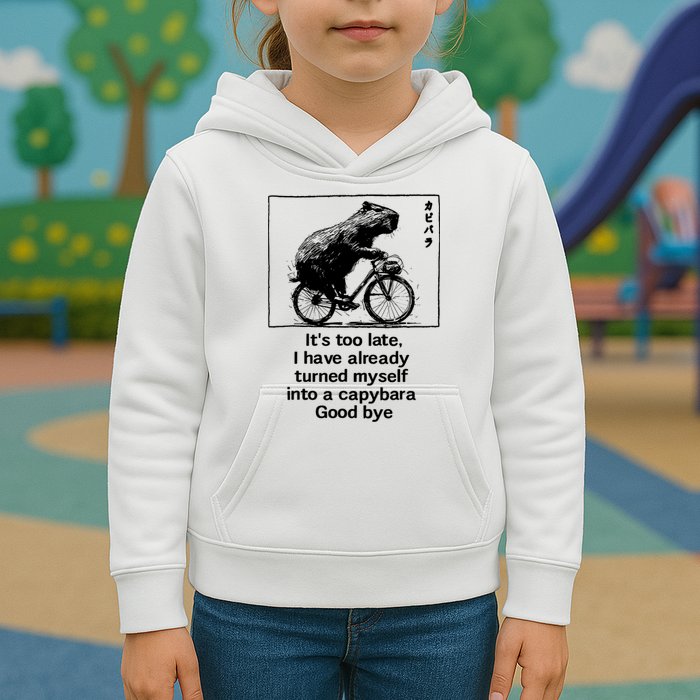 ItS Too Late I Have Already Turned Myself Into A Capybara Kids Hoodie
