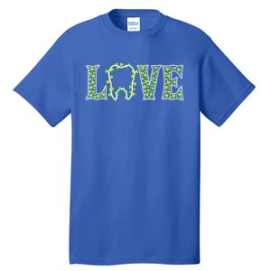 Irish Tooth Love Shamrock Dentist St Patricks Day Adult Funny Gift Tall T-Shirt