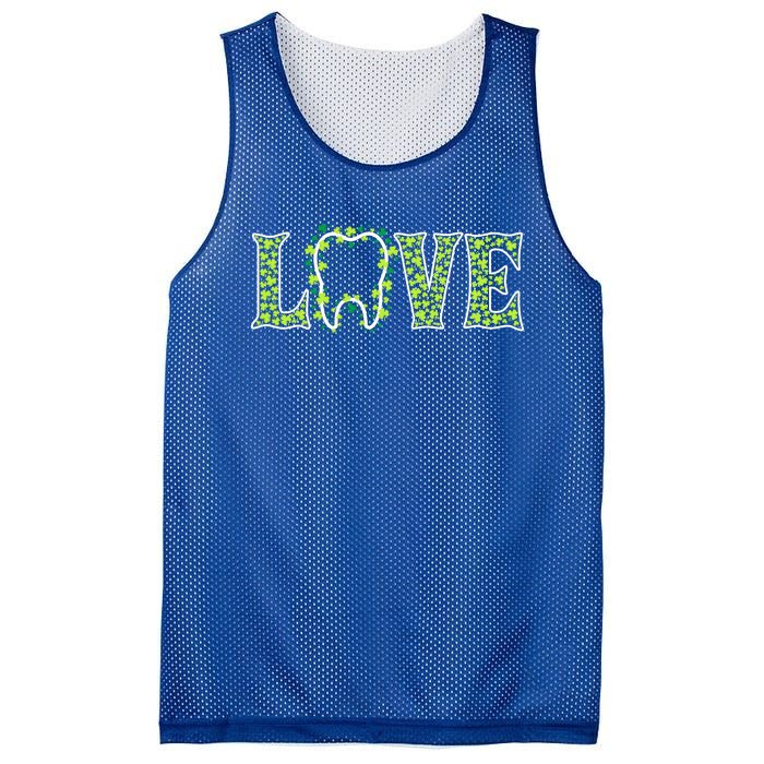 Irish Tooth Love Shamrock Dentist St Patricks Day Adult Funny Gift Mesh Reversible Basketball Jersey Tank