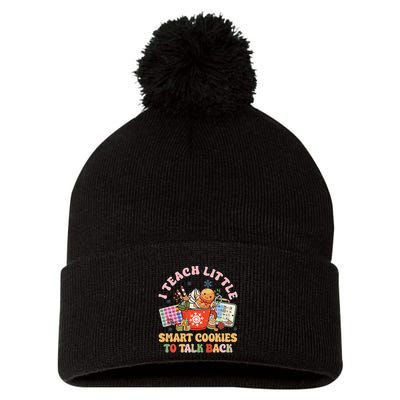 I Teach Little Smart Cookies To Talk Back Speech Therapy Pom Pom 12in Knit Beanie