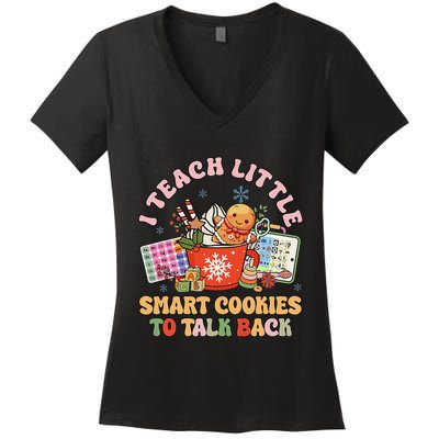 I Teach Little Smart Cookies To Talk Back Speech Therapy Women's V-Neck T-Shirt