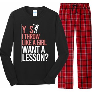 I Throw Like A Girl Discus Throwing Track And Field Discus Long Sleeve Pajama Set