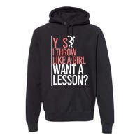 I Throw Like A Girl Discus Throwing Track And Field Discus Premium Hoodie