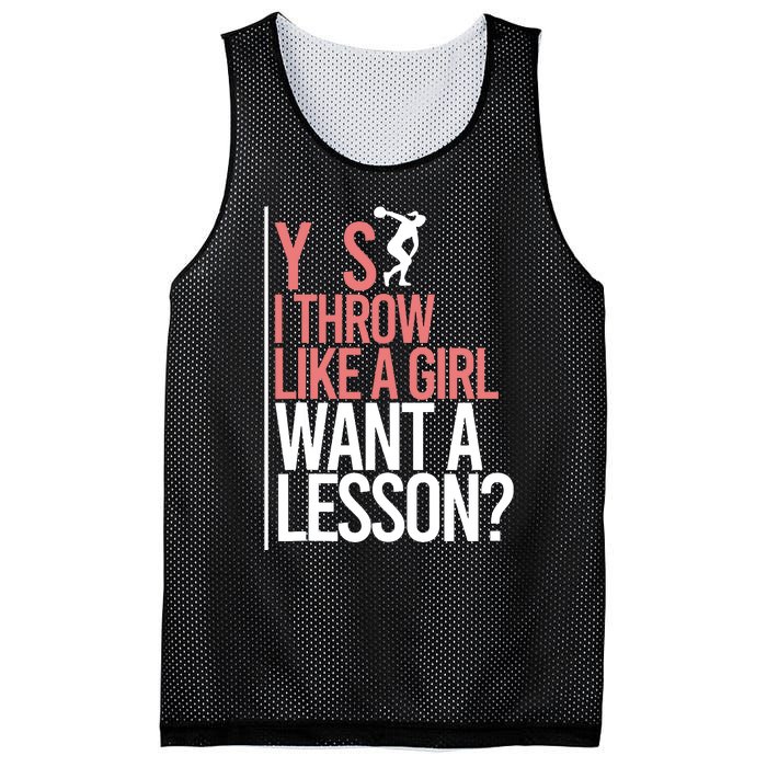 I Throw Like A Girl Discus Throwing Track And Field Discus Mesh Reversible Basketball Jersey Tank