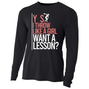 I Throw Like A Girl Discus Throwing Track And Field Discus Cooling Performance Long Sleeve Crew