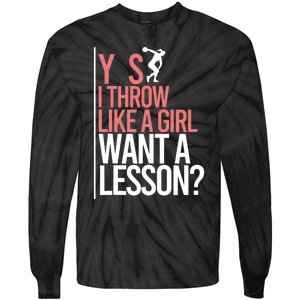 I Throw Like A Girl Discus Throwing Track And Field Discus Tie-Dye Long Sleeve Shirt