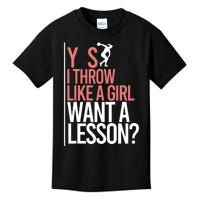 I Throw Like A Girl Discus Throwing Track And Field Discus Kids T-Shirt