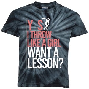 I Throw Like A Girl Discus Throwing Track And Field Discus Kids Tie-Dye T-Shirt