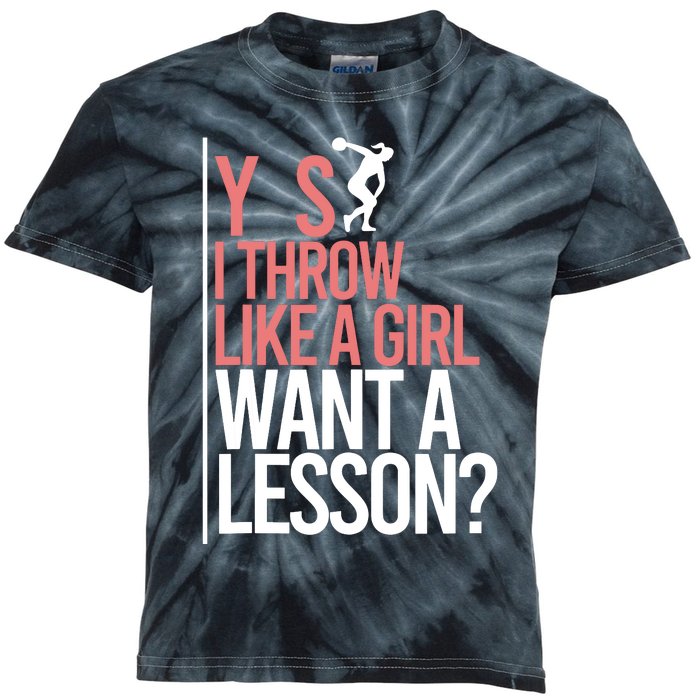 I Throw Like A Girl Discus Throwing Track And Field Discus Kids Tie-Dye T-Shirt