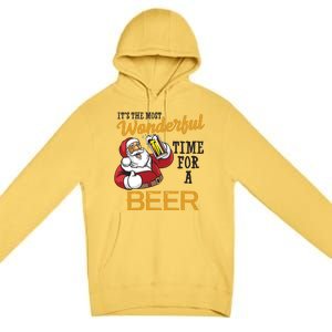 It's The Most Wonderful Time For A Beer Funny Santa Christmas Premium Pullover Hoodie