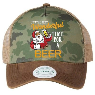It's The Most Wonderful Time For A Beer Funny Santa Christmas Legacy Tie Dye Trucker Hat