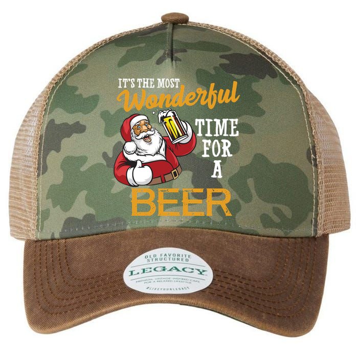 It's The Most Wonderful Time For A Beer Funny Santa Christmas Legacy Tie Dye Trucker Hat