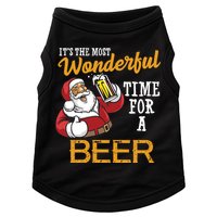It's The Most Wonderful Time For A Beer Funny Santa Christmas Doggie Tank