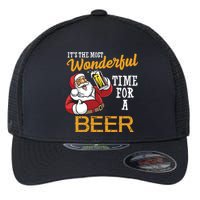It's The Most Wonderful Time For A Beer Funny Santa Christmas Flexfit Unipanel Trucker Cap