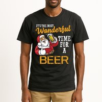 It's The Most Wonderful Time For A Beer Funny Santa Christmas Tall T-Shirt