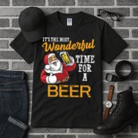 It's The Most Wonderful Time For A Beer Funny Santa Christmas Tall T-Shirt