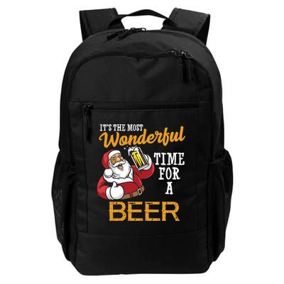 It's The Most Wonderful Time For A Beer Funny Santa Christmas Backpack