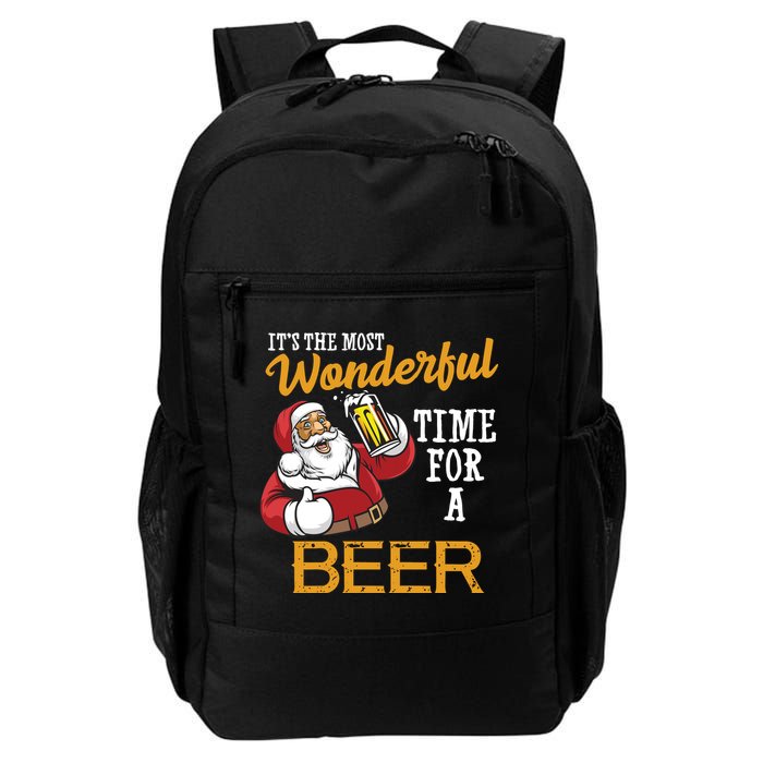 It's The Most Wonderful Time For A Beer Funny Santa Christmas Backpack
