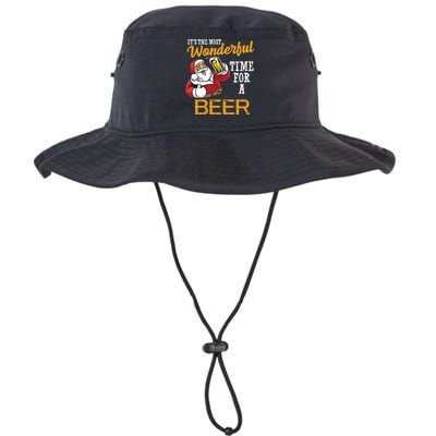 It's The Most Wonderful Time For A Beer Funny Santa Christmas Bucket Hat