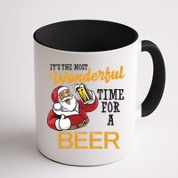 It's The Most Wonderful Time For A Beer Funny Santa Christmas Mug