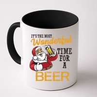 It's The Most Wonderful Time For A Beer Funny Santa Christmas Mug