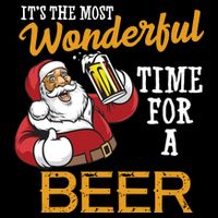 It's The Most Wonderful Time For A Beer Funny Santa Christmas Drawstring Bag
