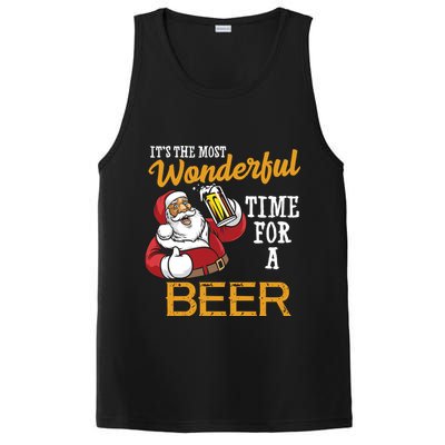 It's The Most Wonderful Time For A Beer Funny Santa Christmas PosiCharge Competitor Tank