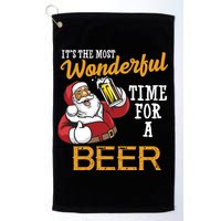 It's The Most Wonderful Time For A Beer Funny Santa Christmas Golf Towel