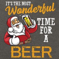 It's The Most Wonderful Time For A Beer Funny Santa Christmas Cotton Canvas Backpack