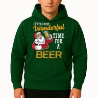 It's The Most Wonderful Time For A Beer Funny Santa Christmas Hoodie