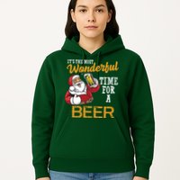 It's The Most Wonderful Time For A Beer Funny Santa Christmas Hoodie