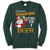 It's The Most Wonderful Time For A Beer Funny Santa Christmas Sweatshirt