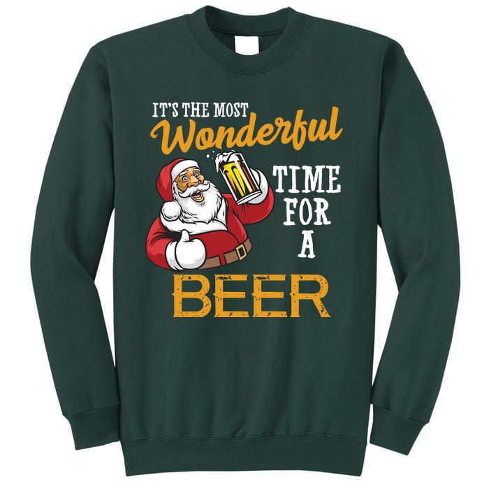 It's The Most Wonderful Time For A Beer Funny Santa Christmas Sweatshirt