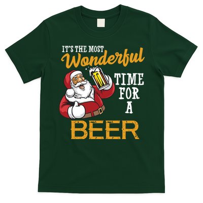 It's The Most Wonderful Time For A Beer Funny Santa Christmas T-Shirt