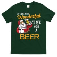 It's The Most Wonderful Time For A Beer Funny Santa Christmas T-Shirt