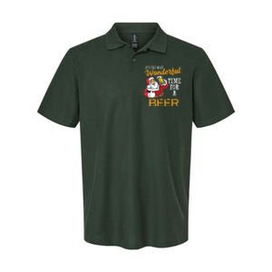 It's The Most Wonderful Time For A Beer Funny Santa Christmas Softstyle Adult Sport Polo