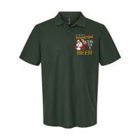 It's The Most Wonderful Time For A Beer Funny Santa Christmas Softstyle Adult Sport Polo