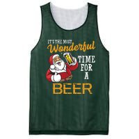 It's The Most Wonderful Time For A Beer Funny Santa Christmas Mesh Reversible Basketball Jersey Tank