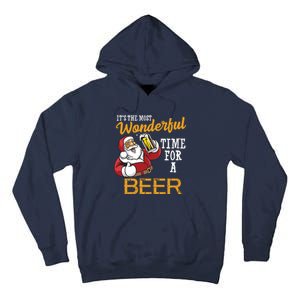 It's The Most Wonderful Time For A Beer Funny Santa Christmas Tall Hoodie