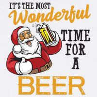 It's The Most Wonderful Time For A Beer Funny Santa Christmas Garment-Dyed Sweatshirt