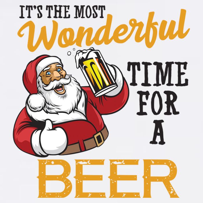 It's The Most Wonderful Time For A Beer Funny Santa Christmas Garment-Dyed Sweatshirt