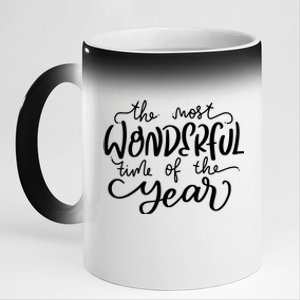 It's The Most Wonderful Time Of The Year Christmas Holiday 11oz Black Color Changing Mug