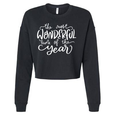 It's The Most Wonderful Time Of The Year Christmas Holiday Cropped Pullover Crew