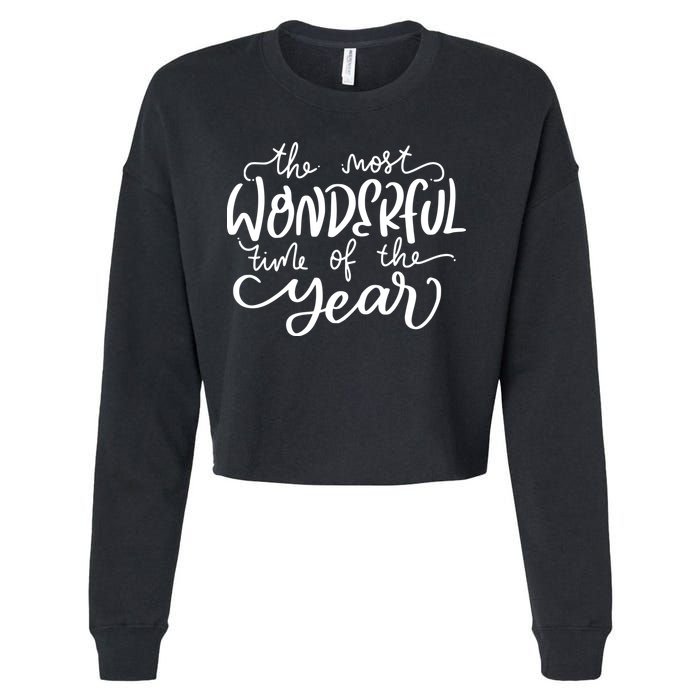 It's The Most Wonderful Time Of The Year Christmas Holiday Cropped Pullover Crew