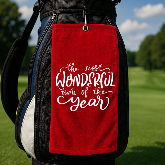 It's The Most Wonderful Time Of The Year Christmas Holiday Golf Towel