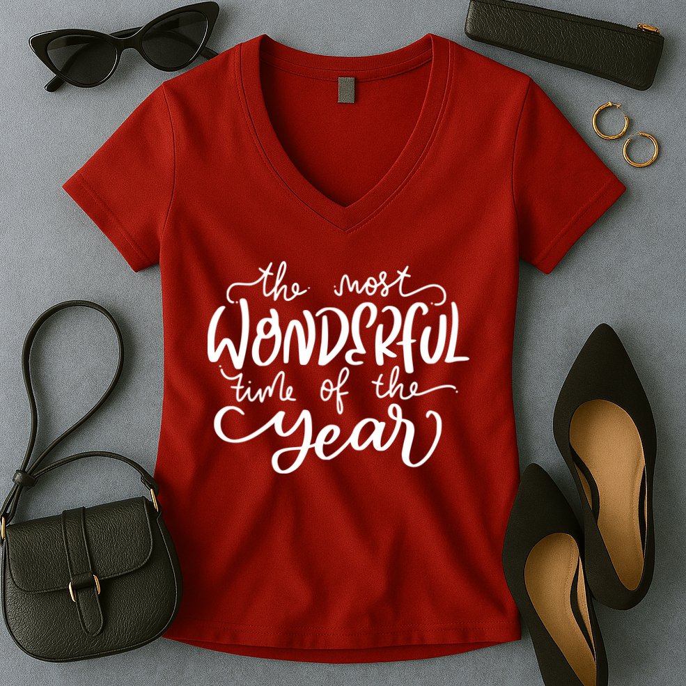 It's The Most Wonderful Time Of The Year Christmas Holiday Women's V-Neck T-Shirt
