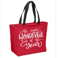 It's The Most Wonderful Time Of The Year Christmas Holiday Zip Tote Bag