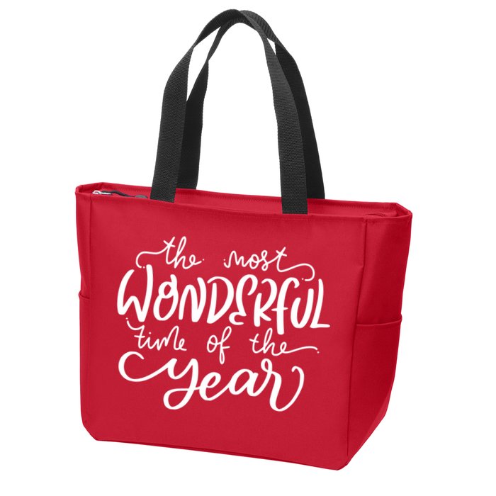 It's The Most Wonderful Time Of The Year Christmas Holiday Zip Tote Bag
