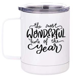 It's The Most Wonderful Time Of The Year Christmas Holiday 12 oz Stainless Steel Tumbler Cup