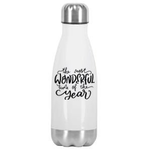 It's The Most Wonderful Time Of The Year Christmas Holiday Stainless Steel Insulated Water Bottle